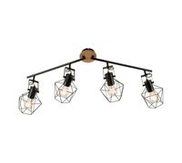 Netlighting Jaro Wire Ceiling Spotlight Bar Natural Wood 4xE27 in Brown Netlighting Brown
