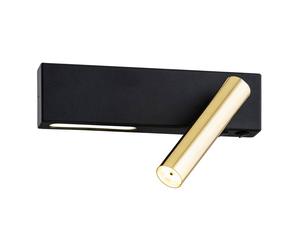 Netlighting Jasper Reading Wall Light Black Structure Brass Steel 3000K Netlighting Black