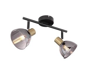 Netlighting Jay Twin Ceiling Spotlight Black Glass Shade 2x E14 Netlighting Black