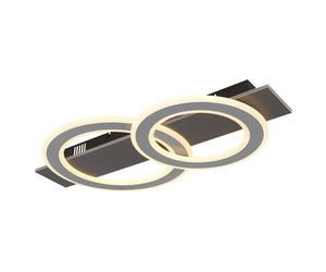 Netlighting Jayden 2 Ring Semi Flush Ceiling Light Anthracite 2x LED 3000K in Grey Netlighting Grey