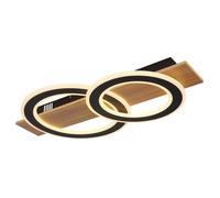 Netlighting Jayden 2 Ring Semi Flush Ceiling Light Wood Look 2x LED 3000K in Brown Netlighting Brown