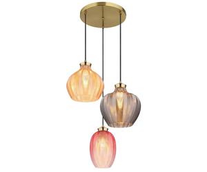 Netlighting Jessica Cluster Pendant Gold Colours Matt Glass Shade 3x E27 Netlighting Gold