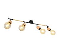 Netlighting Jorna Bar Pendant Ceiling Light Matt Black 4x E27 Netlighting Black