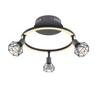 Netlighting Jutta Integrated LED Semi Flush Ceiling Light Graphite 4x LED 3000K in Grey Netlighting Grey