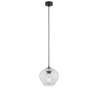Netlighting Kalimera 20cm Globe Pendant Ceiling Light Transparent Black Matt Netlighting Black