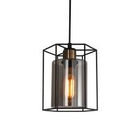 Netlighting Kalula Industrial Retro 1 Light Lanterns Pendant Ceiling Light E27 in Black Netlighting Black