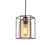 Netlighting Kalula Industrial Retro 1 Light Lanterns Pendant Ceiling Light E27 in Black Netlighting Black