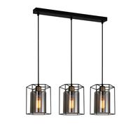 Netlighting Kalula Industrial Retro 3 Light Bar Pendant Ceiling Light E27 in Black Netlighting Black