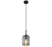 Netlighting Kammi Wire Frame Pendant Matt Black Smoke Glass Shade 1x E27 Netlighting Black