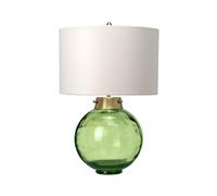 Netlighting Kara Table Lamp Dark Green Faux Silk Shade in Yellow Netlighting Yellow