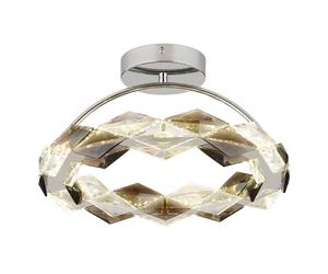 Netlighting Karilion Integrated LED Semi Flush Ceiling Light Chrome LED 4000K in Grey Netlighting Grey