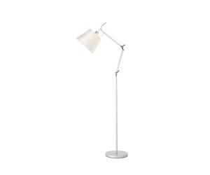 Netlighting Karis Adjustable Floor Lamp E27 Silver Chrome c w Cream Pearl Shade Netlighting Silver