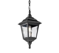 Kerry 1 Light Outdoor Coastal Ceiling Chain Lantern Black IP44 E27 Netlighting Black One Size
