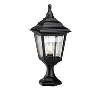 Netlighting Kerry 1 Light Outdoor Coastal Pedestal Light Black IP44 E27 Netlighting Black