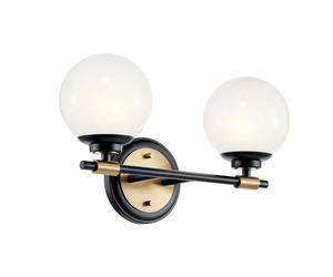 Netlighting Kichler Benno Bathroom Wall Lamp Black Champagne Bronze IP44 2x G9 in Brown Netlighting Brown