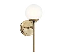 Netlighting Kichler Benno Bathroom Wall Lamp Champagne Bronze 3000K IP44 1x G9 in Brown Netlighting Brown