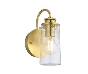 Netlighting Kichler Braelyn 1 Light Wall Light Brushed Brass IP44 in Yellow Netlighting Yellow