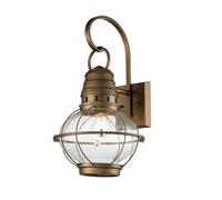 Luminosa Lighting Elstead Kichler Bridgepoint Outdoor Wall Lantern Natural Brass, Ip44