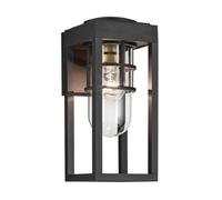 Luminosa Lighting Elstead Kichler Hone Small Outdoor Wall Lantern Classic Textured Black Ip44 1X E27