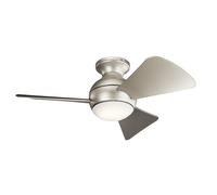 Netlighting Kichler Sola 3 Blade 86cm Ceiling Fan LED Light Nickel Remote Control in Silver Netlighting Silver