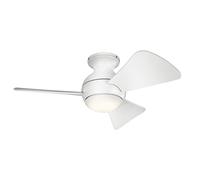 Netlighting Kichler Sola 3 Blade 86cm Ceiling Fan LED Light White Remote Control Netlighting White