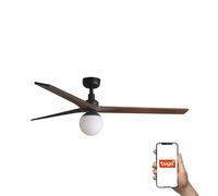 Netlighting Klim Large 3 Blade Ceiling Fan Black Walnut Light 1x E27 Smart in Brown Netlighting Brown
