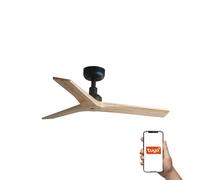 Netlighting Klim Small 3 Blade Ceiling Fan Matt Black Pine E27 Tuya Smart System in Brown Netlighting Brown