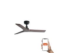 Netlighting Klim Small 3 Blade Ceiling Fan Matt Black Walnut E27 Tuya Smart System in Brown Netlighting Brown