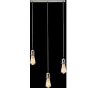 Netlighting Knightsbridge CALLA 230V E27 Vintage 3 Light Bar Pendant Brushed Chrome CALVI3BBC in Grey Netlighting Grey