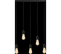 Netlighting Knightsbridge CALLA 230V E27 Vintage 5 Light Bar Pendant Matt Black CALVI5BMB Netlighting Black