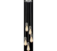 Netlighting Knightsbridge CALLA 230V E27 Vintage 5 Light Pendant Brushed Chrome CALVI5PBC in Grey Netlighting Grey