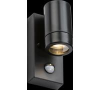 Netlighting Knightsbridge EAMON 230V IP44 GU10 Polycarbonate Single wall light with PIR Black EAPIR1BK Netlighting Black