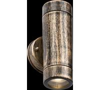 Netlighting Knightsbridge EAMON 230V IP54 GU10 Polycarbonate UpDown Wall light Brushed Brass EA2BB in Yellow Netlighting Yellow