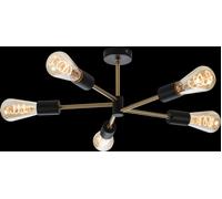 Netlighting Knightsbridge SENA 230V IP20 E27 5 Light Ceiling Pendant SE5P in Black Netlighting Black