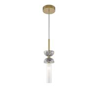 Netlighting Kyoto Modern Slim Pendant Ceiling Light Gold & Grey 1xG9 White Shade Netlighting Grey