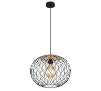 Luminosa Lighting Luminosa Lacky Wire Frame Pendant Ceiling Light Matt Black 1X E27