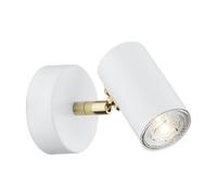 Netlighting Lagos Single Spotlight White Structure Brass Elements Netlighting White