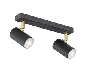 Netlighting Lagos Twin Ceiling Spotlight Black Structure Brass Elements Netlighting Black