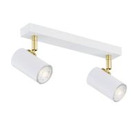 Netlighting Lagos Twin Ceiling Spotlight White Structure Brass Elements Netlighting White