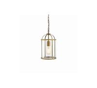 Netlighting Lambeth 1 Light Ceiling Pendant Antique Brass Glass E27 in Gold Netlighting Gold