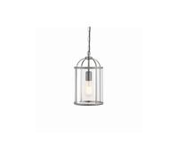 Netlighting Lambeth 1 Light Ceiling Pendant Clear Glass Satin Nickel E27 Netlighting Clear