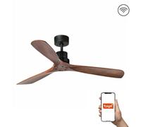 Netlighting Lantau Large 3 Blade Ceiling Fan Matt Black Walnut Tuya Smart System in Brown Netlighting Brown