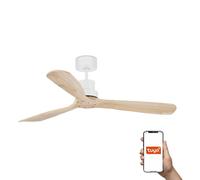 Netlighting Lantau Large 3 Blade Ceiling Fan Matt White Pine Tuya Smart System in Natural Netlighting Natural