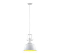 Netlighting Laredo Industrial Retro 1 Light Dome Pendant Ceiling Light E27 in White Netlighting White