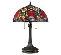 Larissa 2 Light Tiffany Table Lamp Vintage Bronze E27 Netlighting Brown One Size