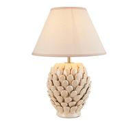 Netlighting Layered Leaf Ivory Table Lamp Fabric Ivy Shade 30cm B22 in White Netlighting White