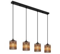 Netlighting Leeds Bar Pendant Ceiling Light Matt Black 4x E14 Netlighting Black