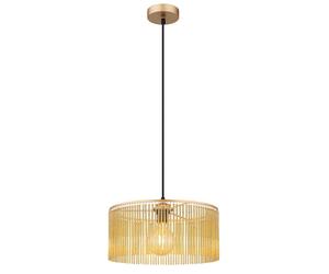 Netlighting Leeds Cylindrical Pendant Ceiling Light Gold Colours Antique 1x E27 Netlighting Gold
