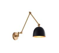 Netlighting Lehal Dome Adjustable Arm Wall Lamp Antique Solid Brass Matt Black in Gold Netlighting Gold