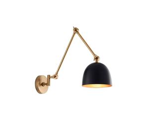 Netlighting Lehal Dome Adjustable Arm Wall Lamp Antique Solid Brass Matt Black in Gold Netlighting Gold